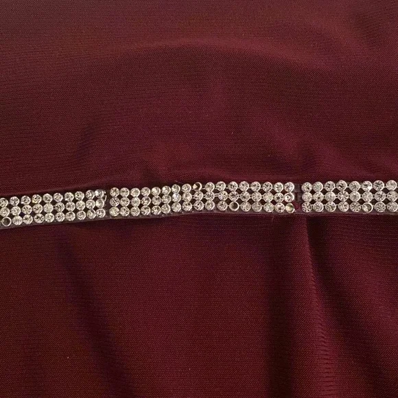 Badgley Mischka studio size small dress maroon with silver stones - Picture 15 of 15